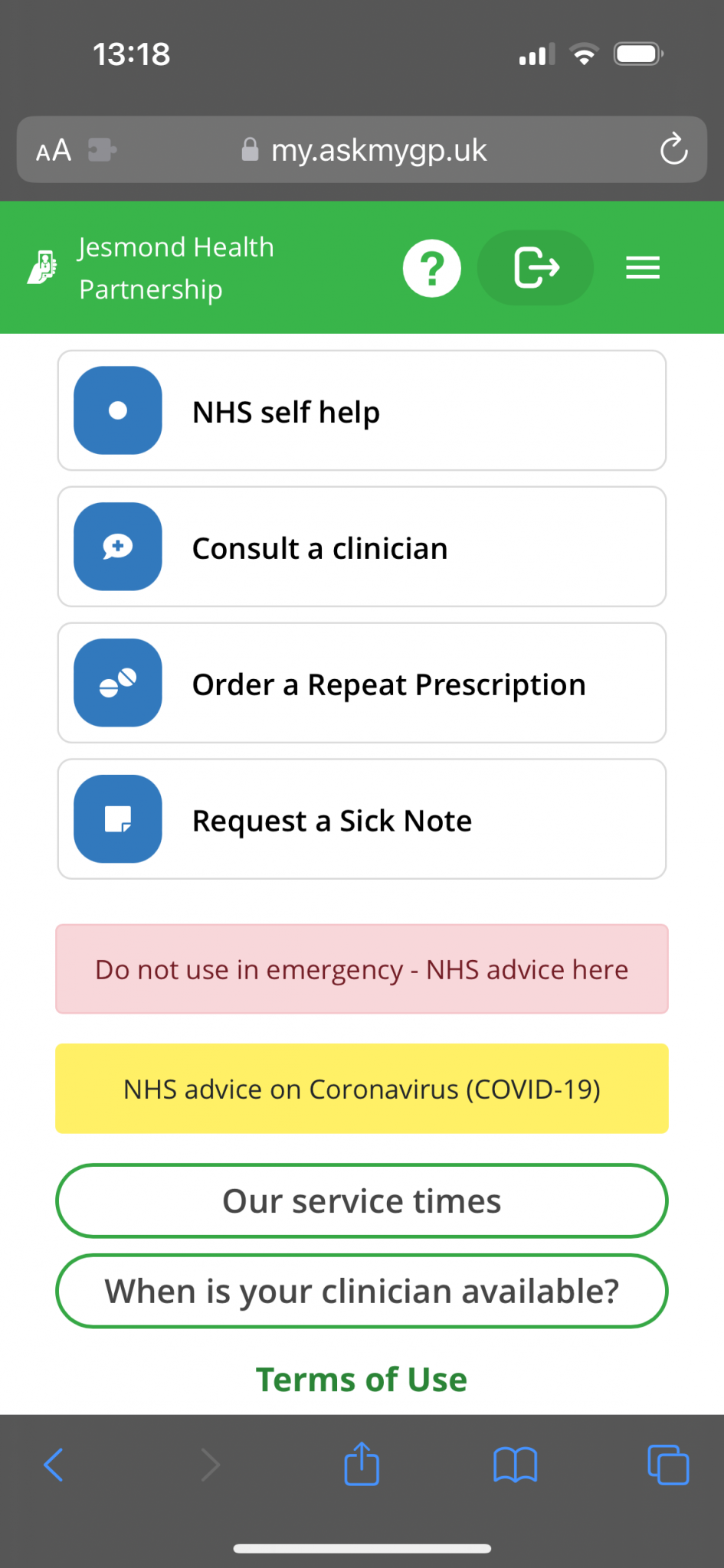 AskmyGP Sending A Request On A Smartphone Jesmond Health Partnership