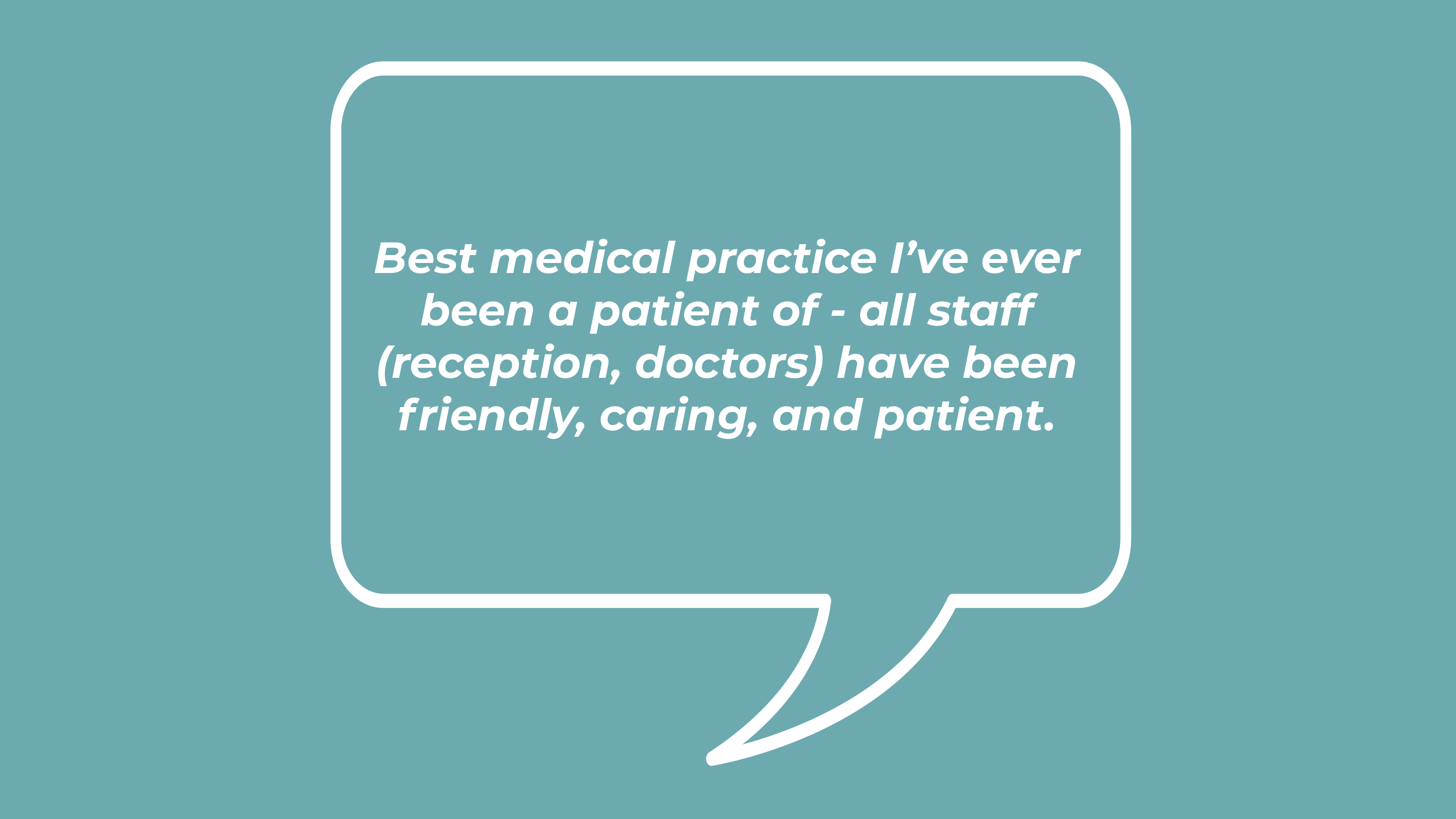 Best medical practice I’ve ever been a patient of - all staff (reception, doctors) have been friendly, caring, and patient.